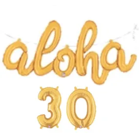 Aloha 30 Foil Balloons | Gold