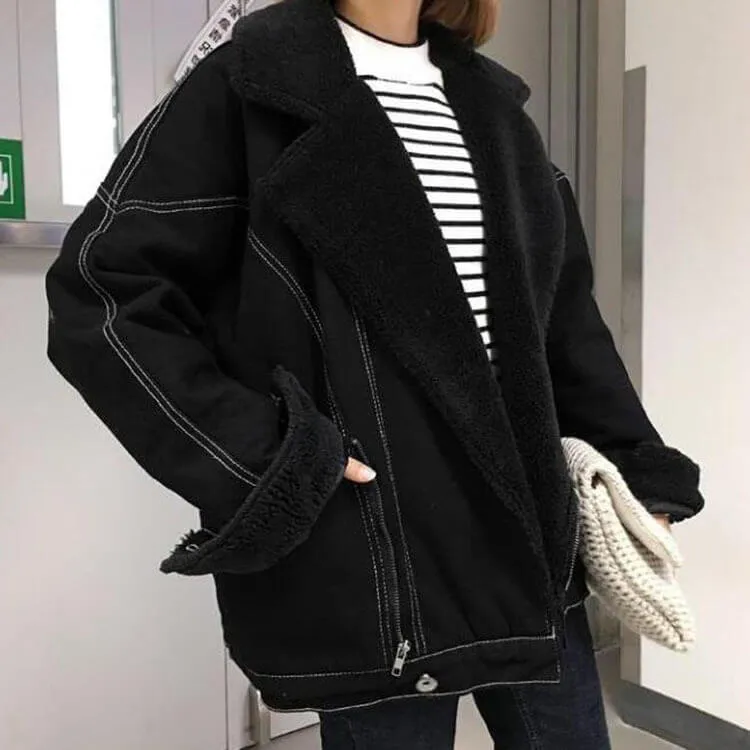 Black Shearling Sherpa Jacket