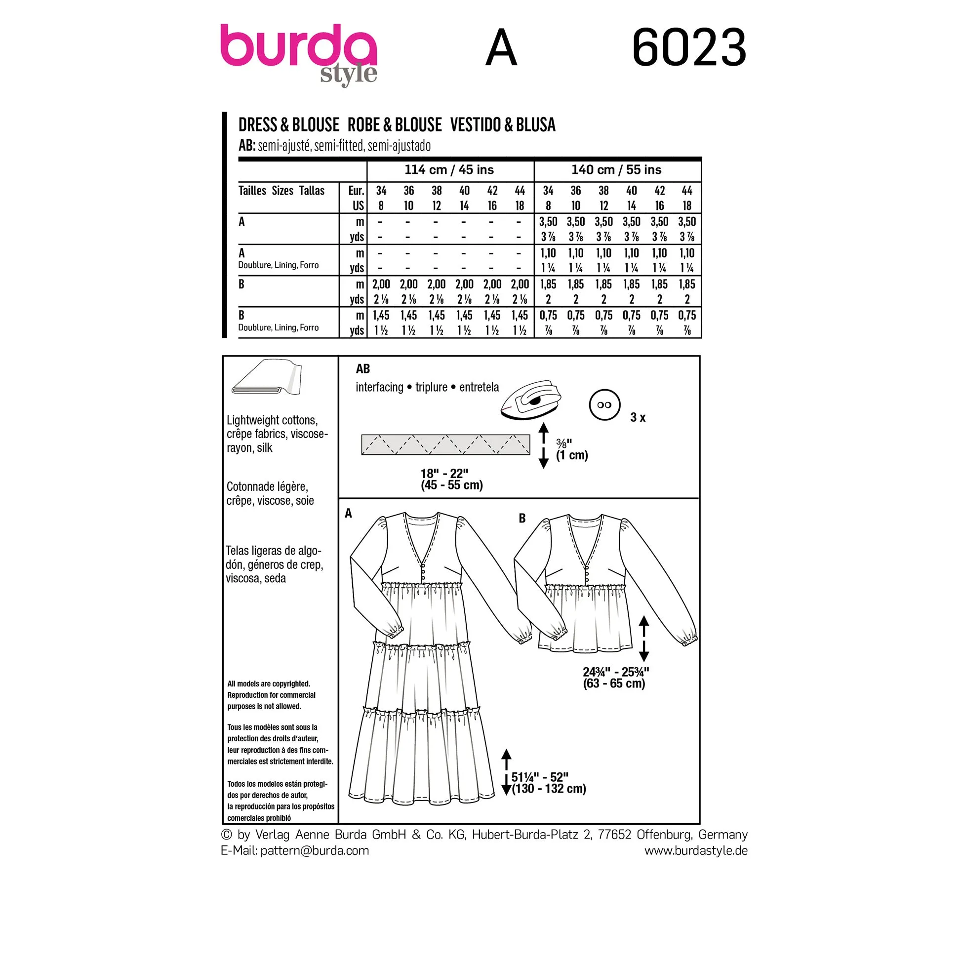 BURDA - 6023 Dress / Blouse