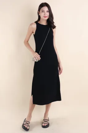 CHARM RACER SLIP DRESS IN BLACK