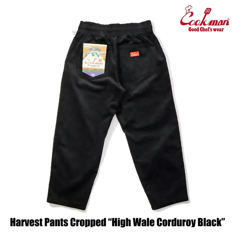 Cookman Harvest Pants Cropped - High Wale Corduroy : Black