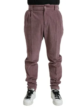 Dolce & Gabbana Purple Corduroy Cotton Stretch Skinny Pants