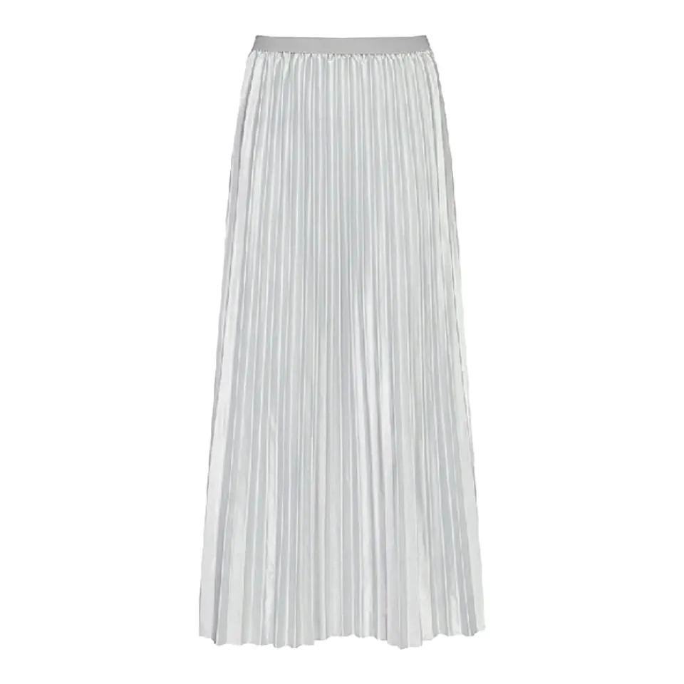 Elegant Solid Pleated Women Mi-Long Skirts L 59052