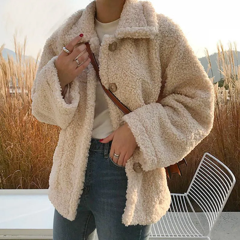 Faux Fur Thick Coat For Women 2022 Autumn Warm Soft Loose Fur Jacket