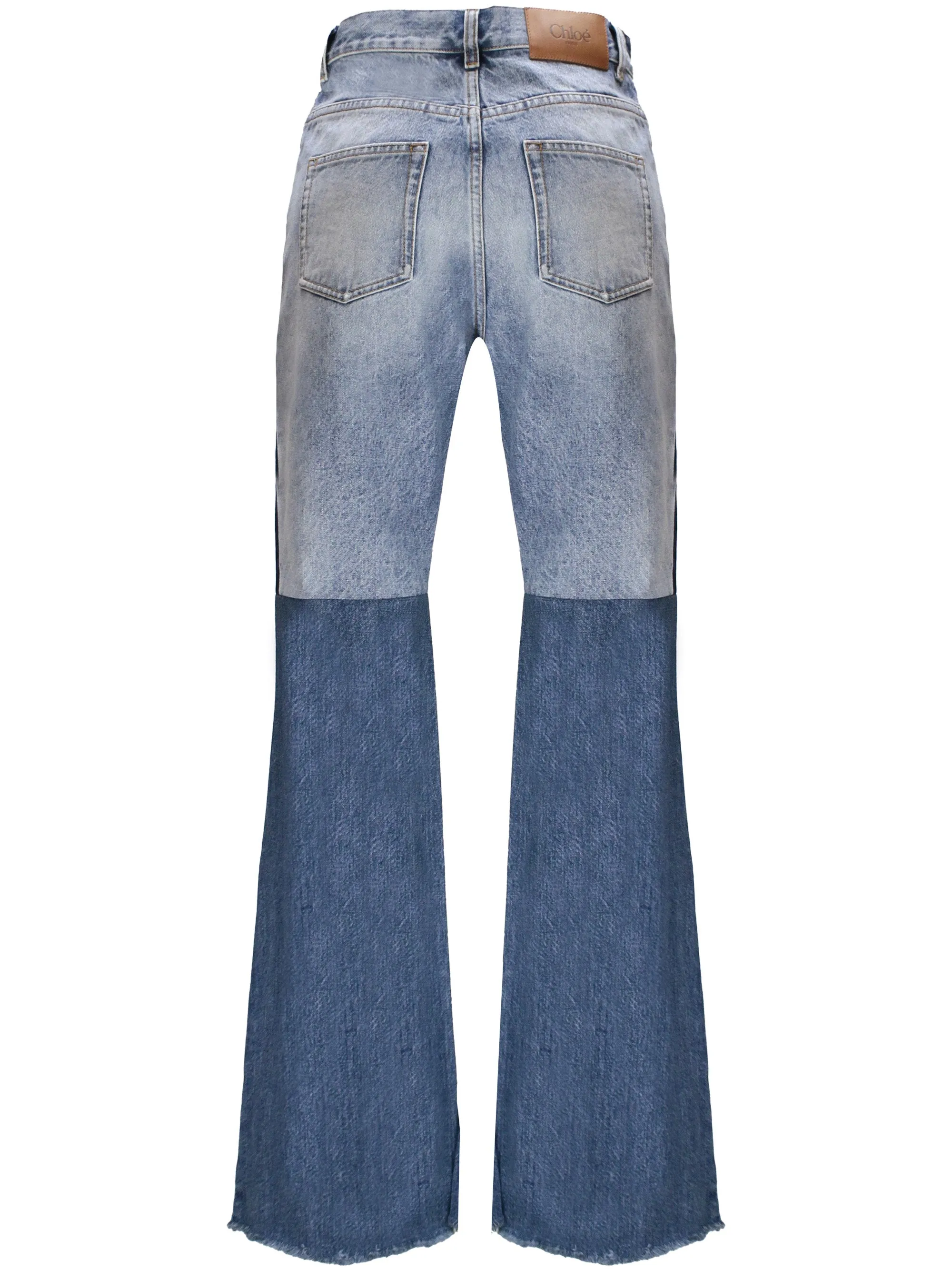 Flared Tricolor Patchwork Jeans