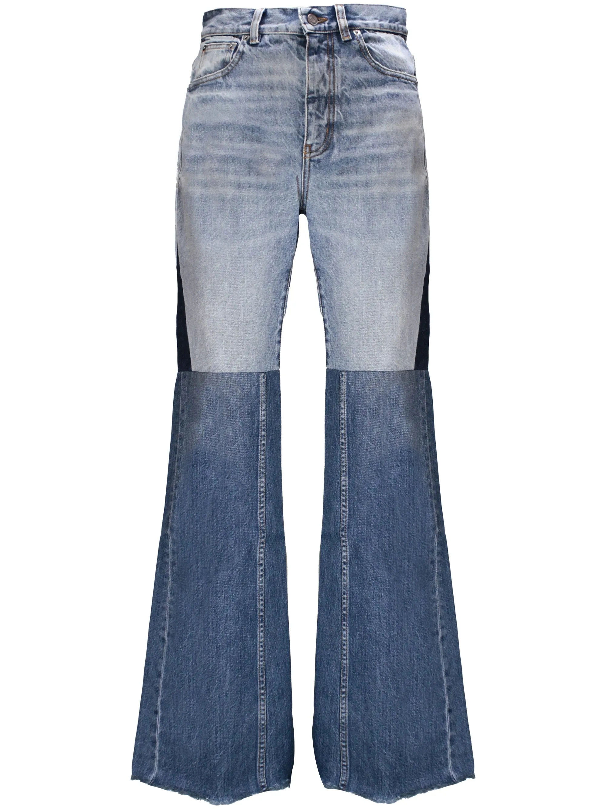 Flared Tricolor Patchwork Jeans