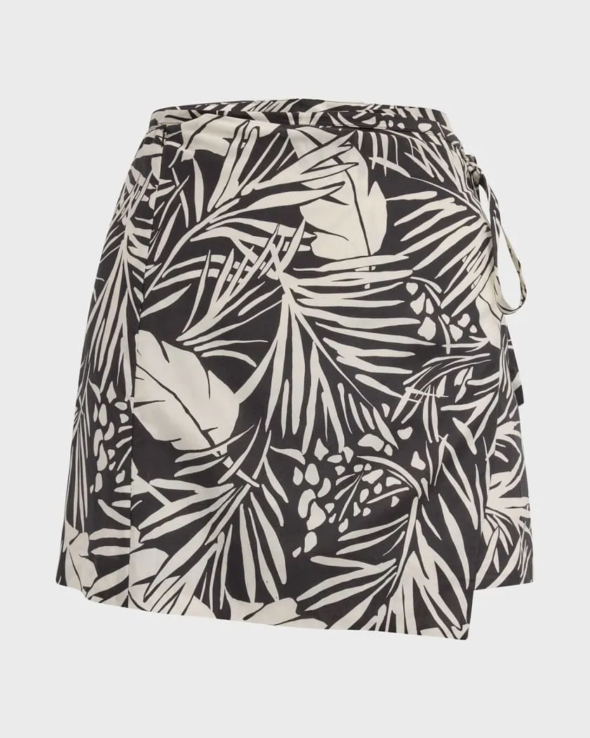 FRAME Printed Mini Wrap Skirt