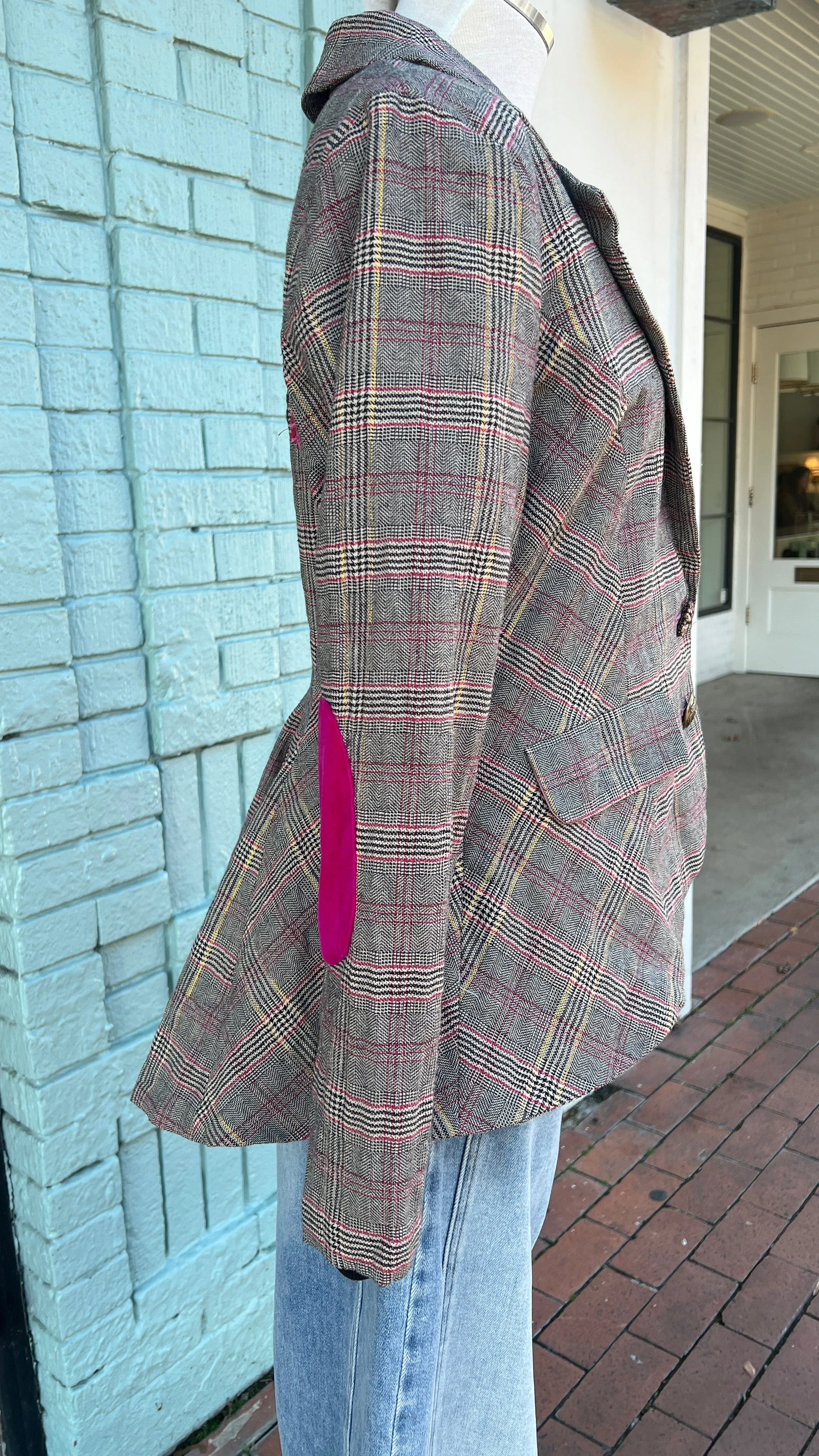 Gabriella Plaid Embroidered Blazer