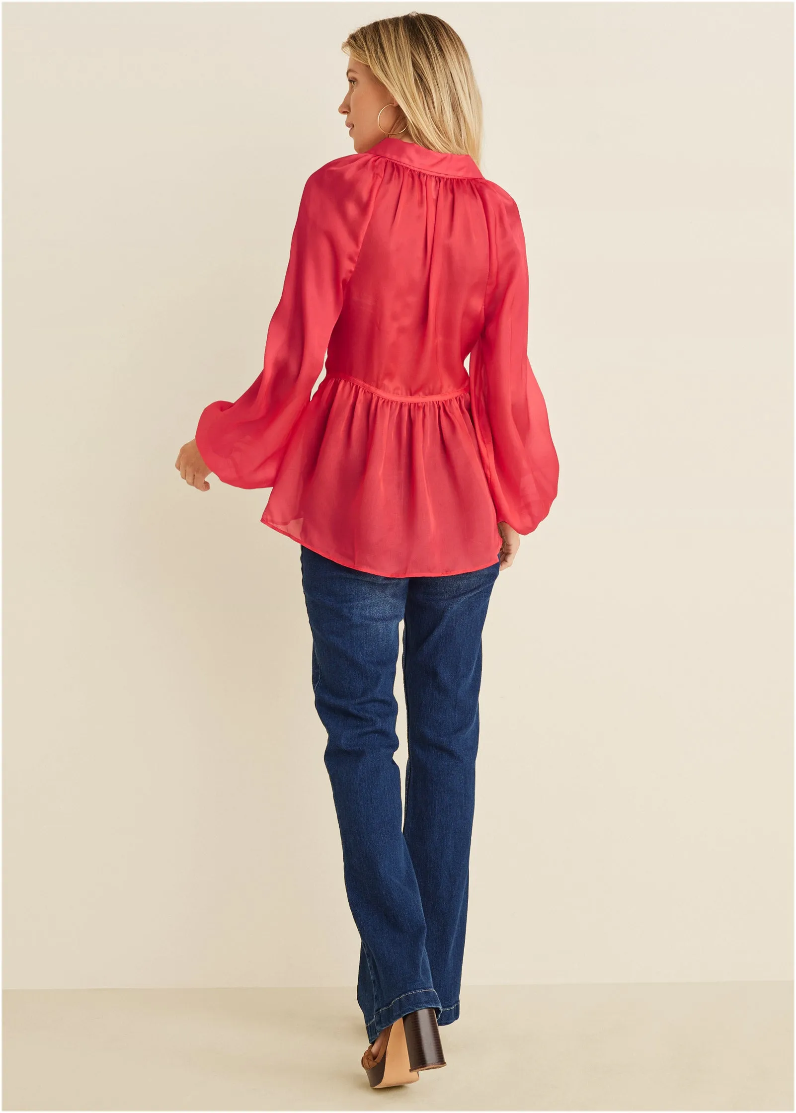 High-Low Blouse - Red