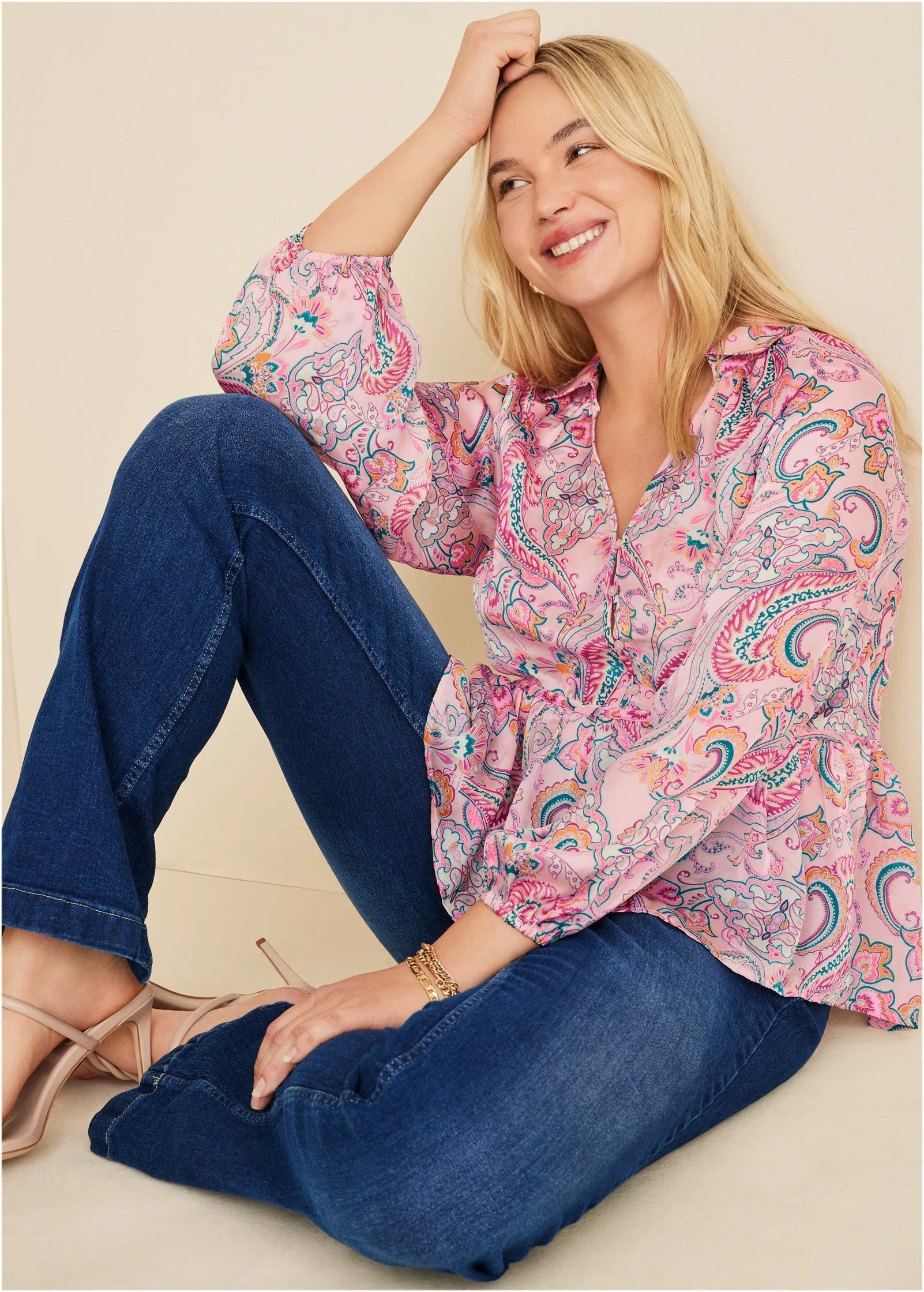 High-Low Blouse - Venetian Paisley