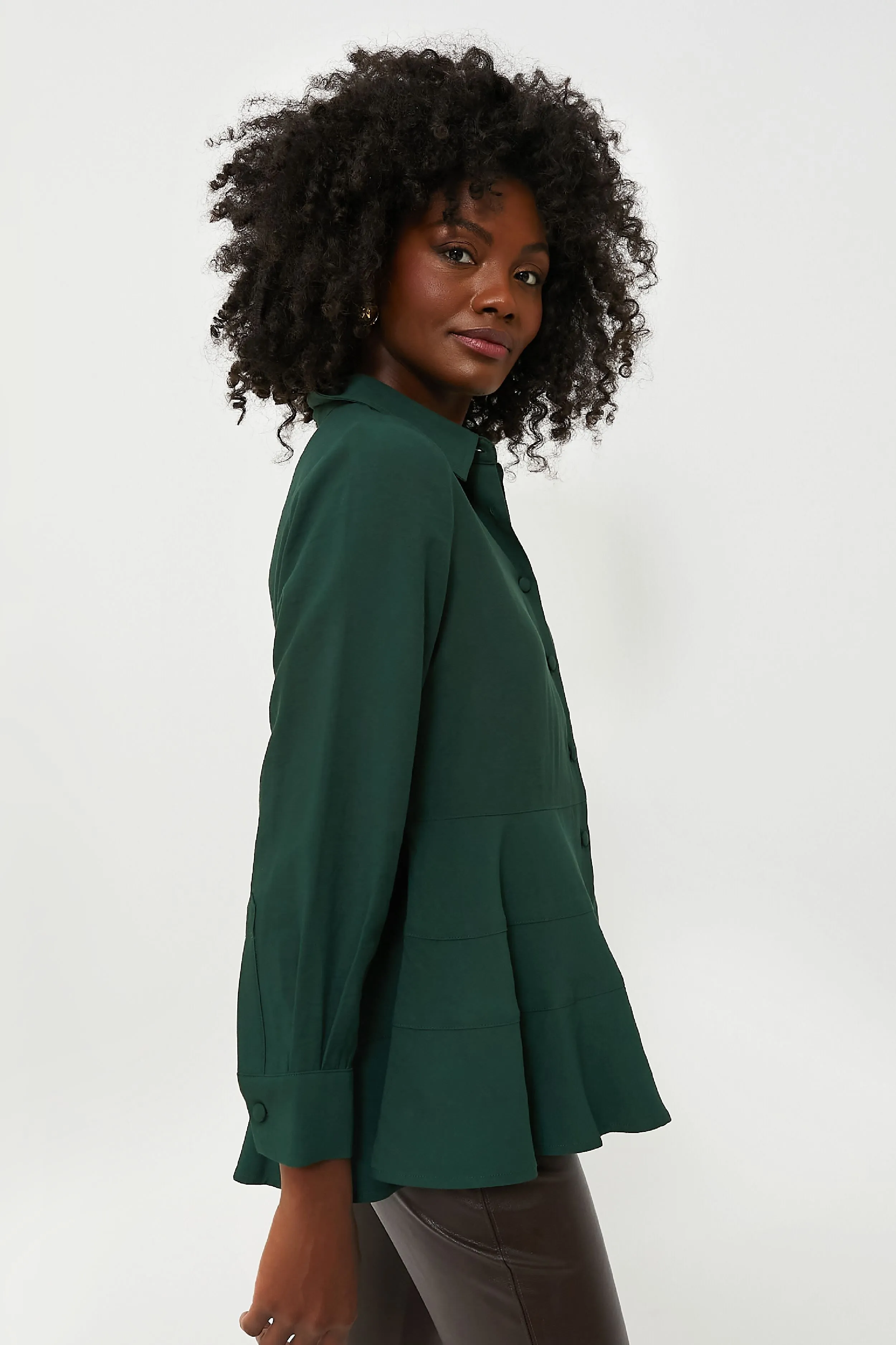 Hunter Green Ashlen Blouse