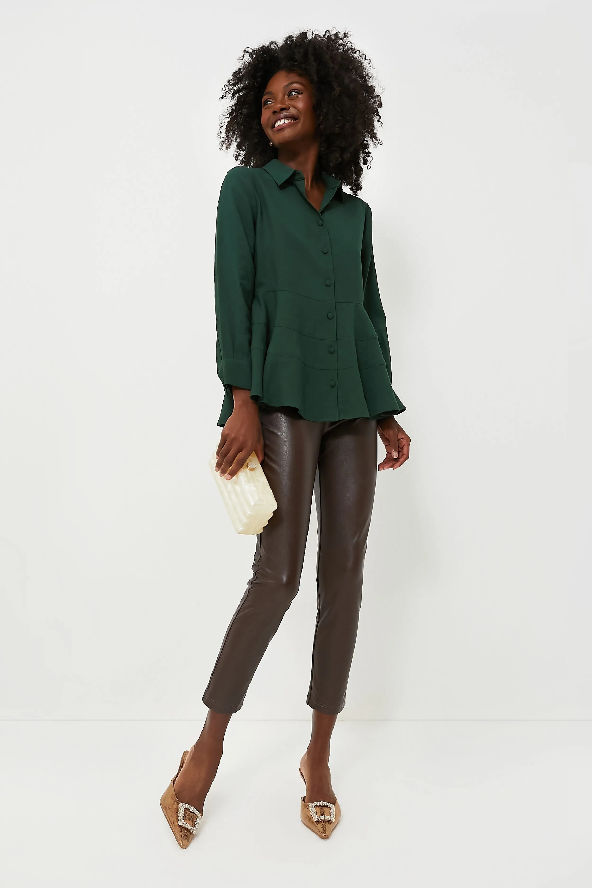 Hunter Green Ashlen Blouse