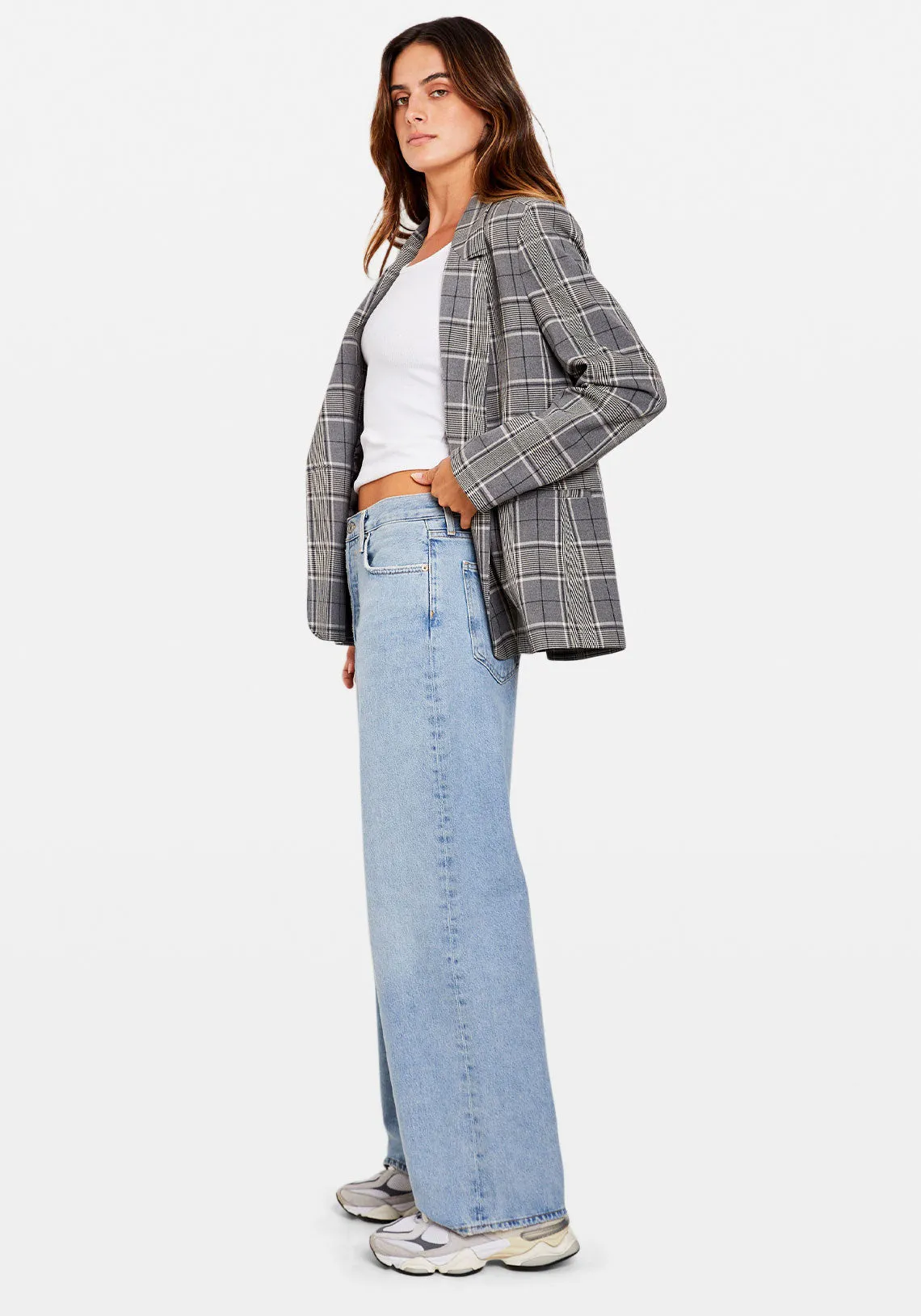 MADELEINE BLAZER GREY PLAID