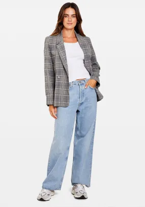 MADELEINE BLAZER GREY PLAID