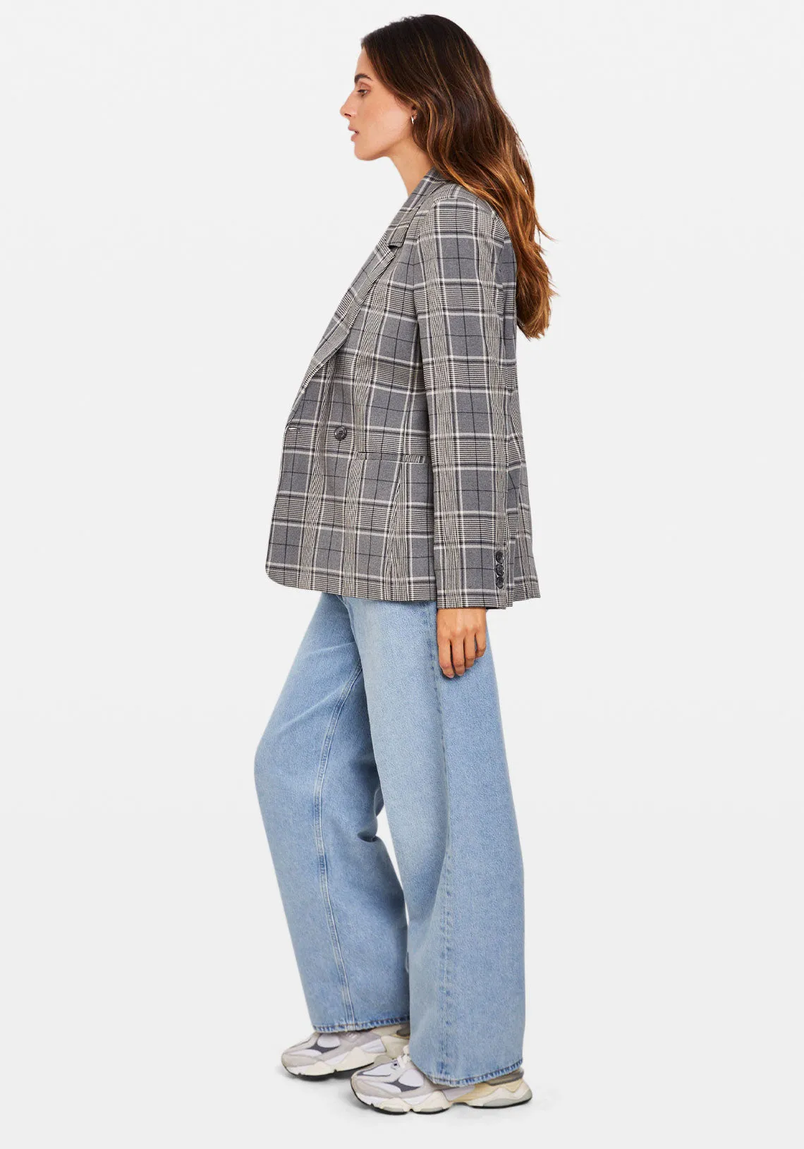 MADELEINE BLAZER GREY PLAID