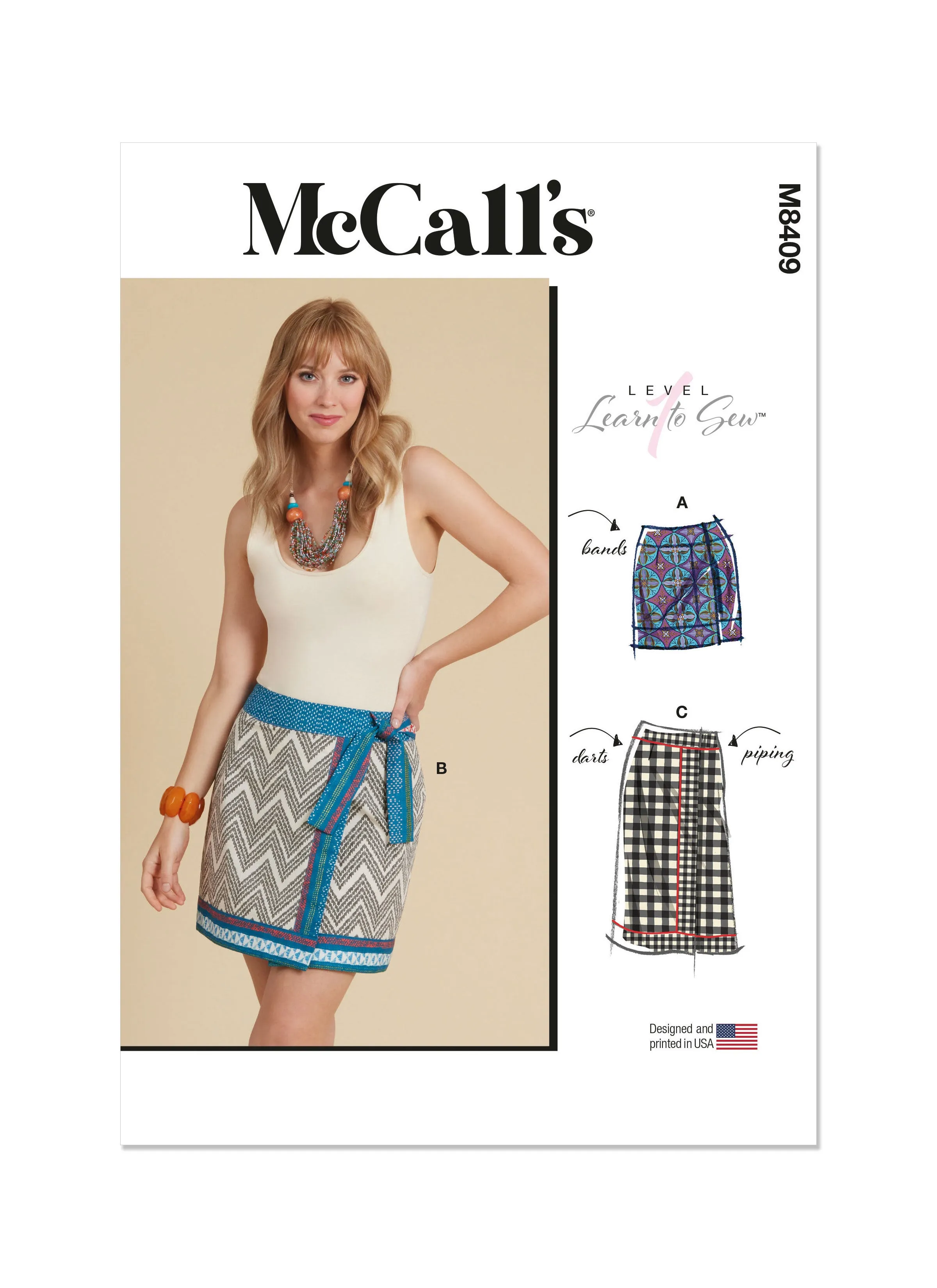 McCall's sewing pattern 8409 Wrap Skirts