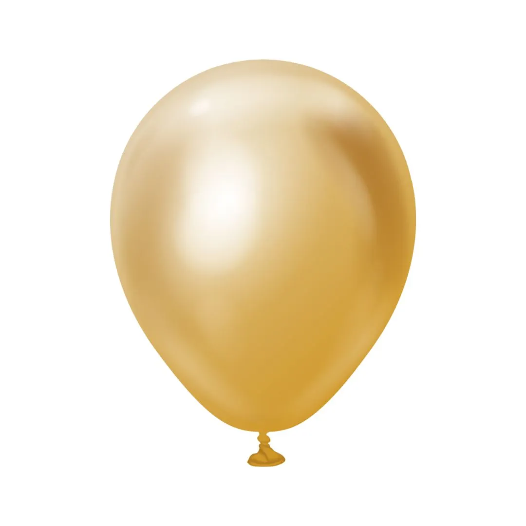 Mirror Gold 30cm Balloons - Pack of 5