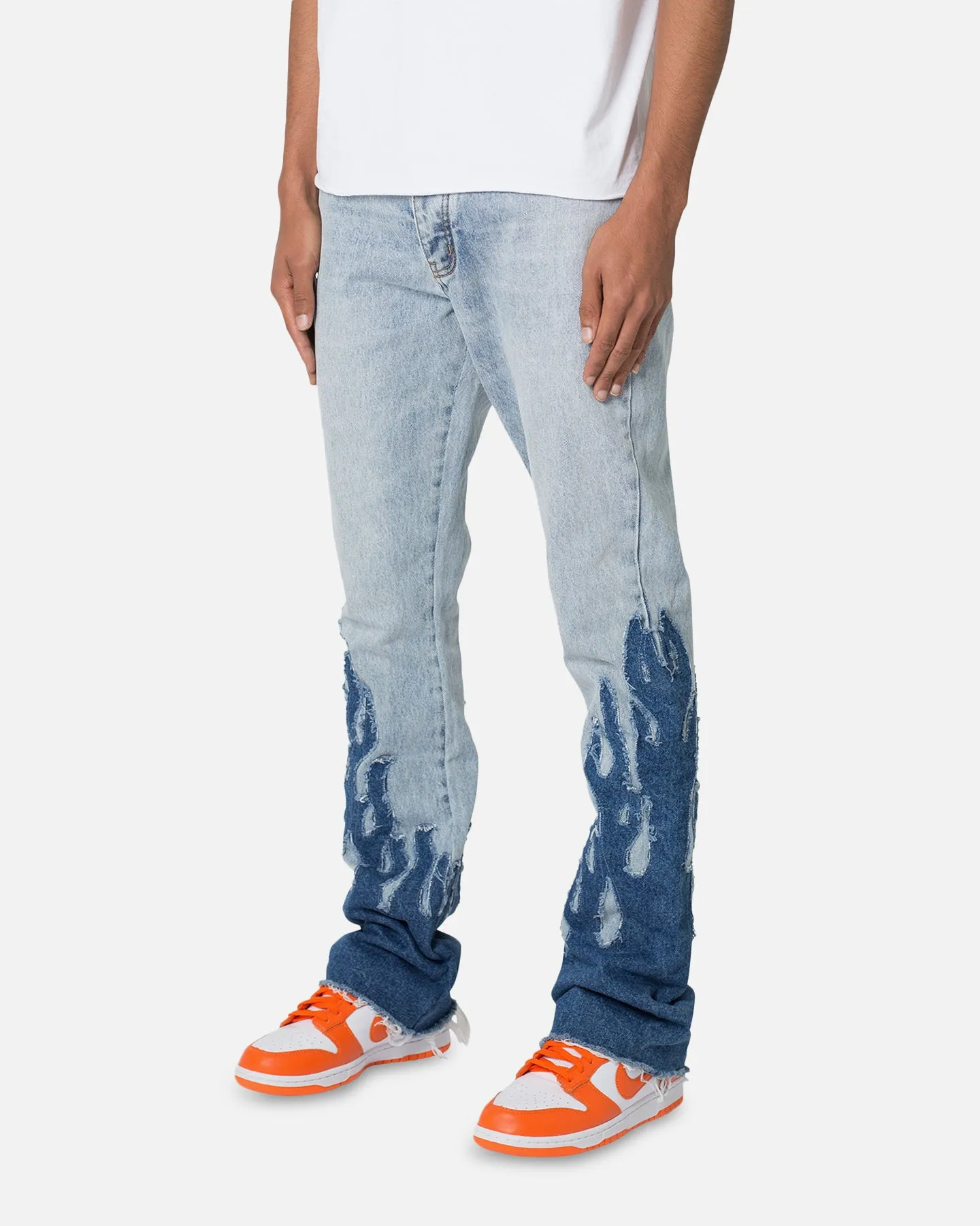 MNML B556 Flame Flare Denim Jeans Blue