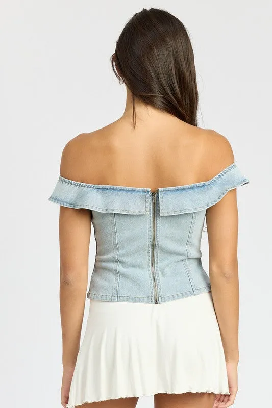 Off the Shoulder Denim Top