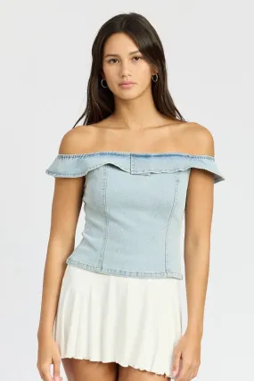 Off the Shoulder Denim Top