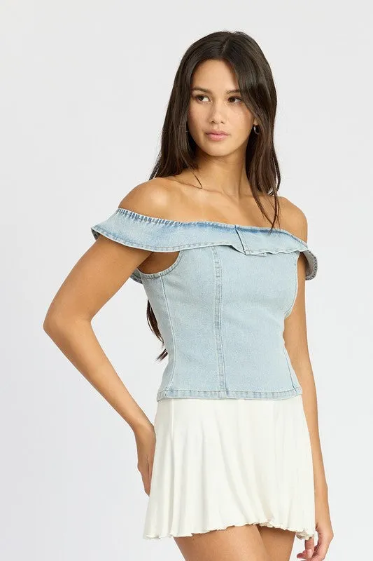 Off the Shoulder Denim Top