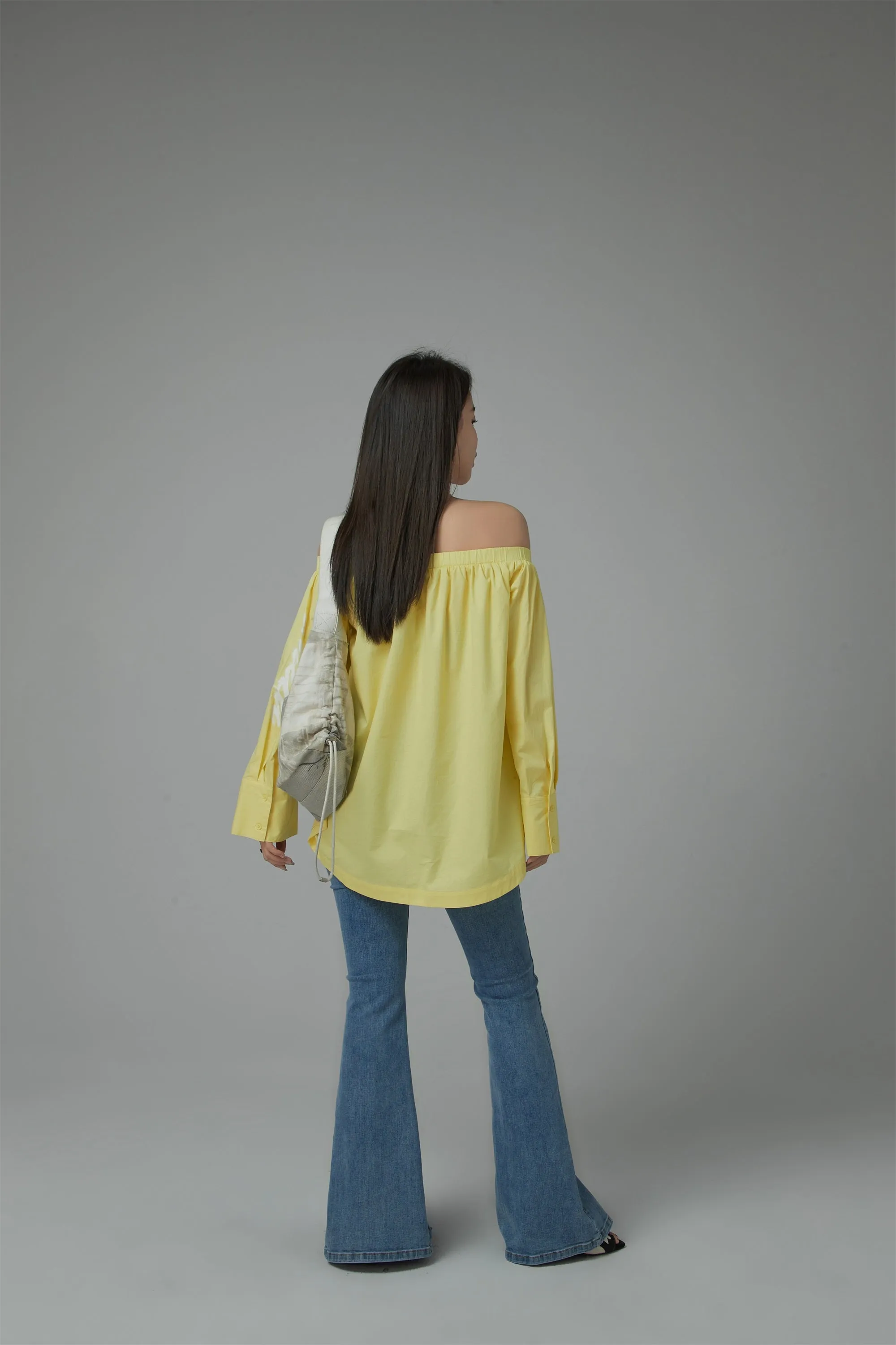 Off-The-Shoulder Loose-Fit Shirt