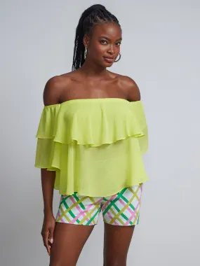 Off-The-Shoulder Tiered Ruffle Blouse