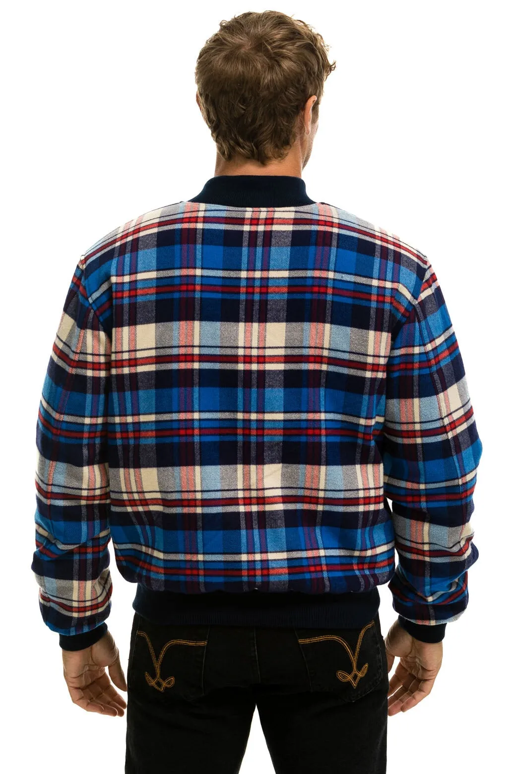 PLAID UNISEX VARSITY JACKET - PATRIOT PLAID