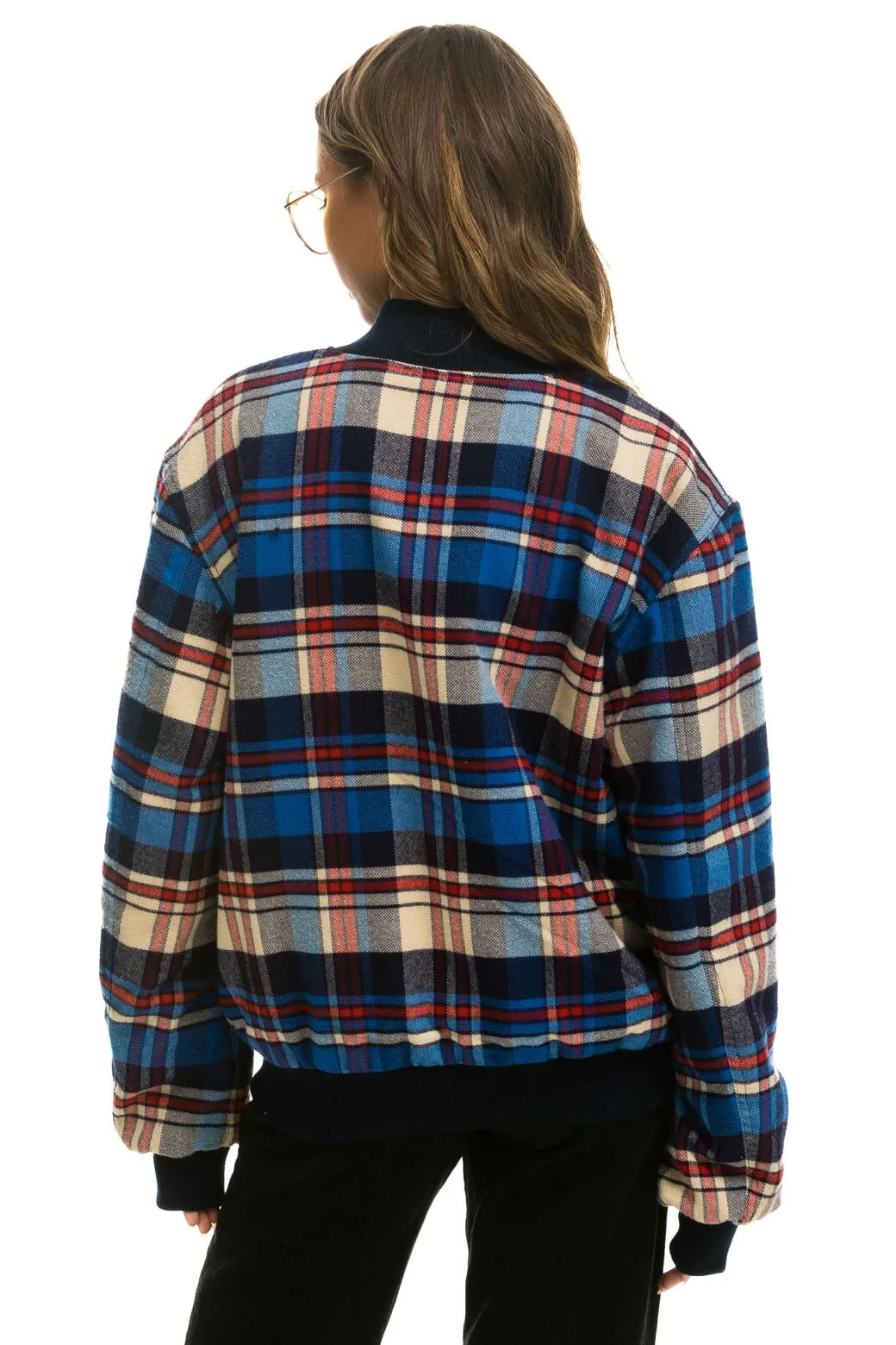 PLAID UNISEX VARSITY JACKET - PATRIOT PLAID