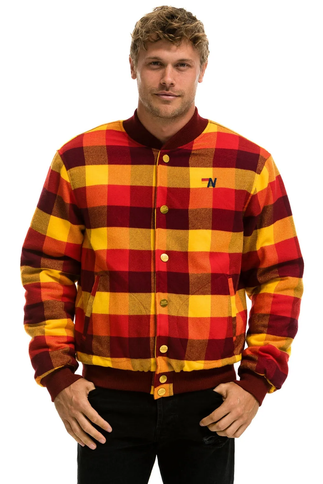 PLAID UNISEX VARSITY JACKET - SURFY PLAID