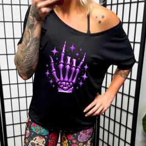 Purple Skeleton Hand | Slouchy Tee