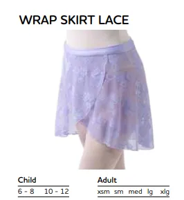 PW Dancewear Children's Lace Wrap Skirt - PORT"