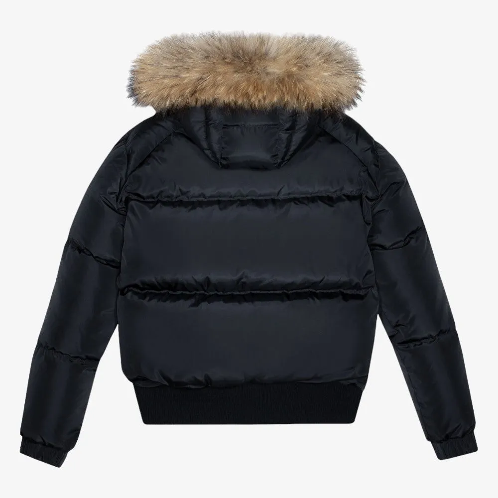 Shearling Collar Bomber - Black