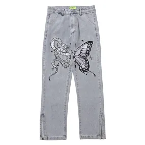 Soul Mosaic Zip-Cuff Patchwork Denim Jeans