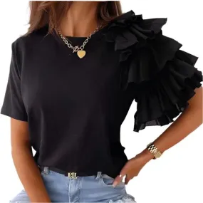 Sweet Carnation Ruffle Top