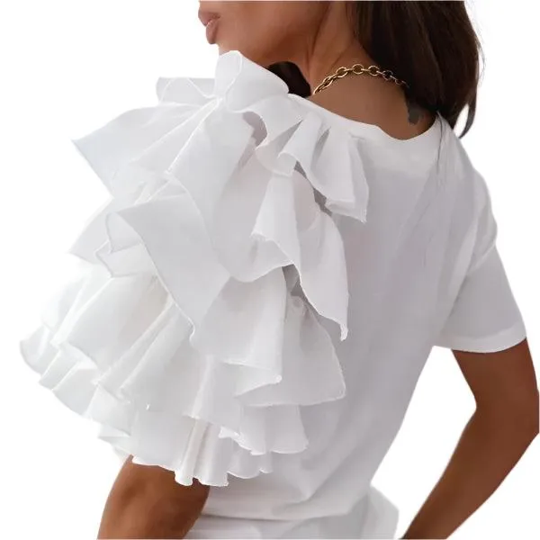 Sweet Carnation Ruffle Top