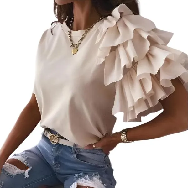 Sweet Carnation Ruffle Top