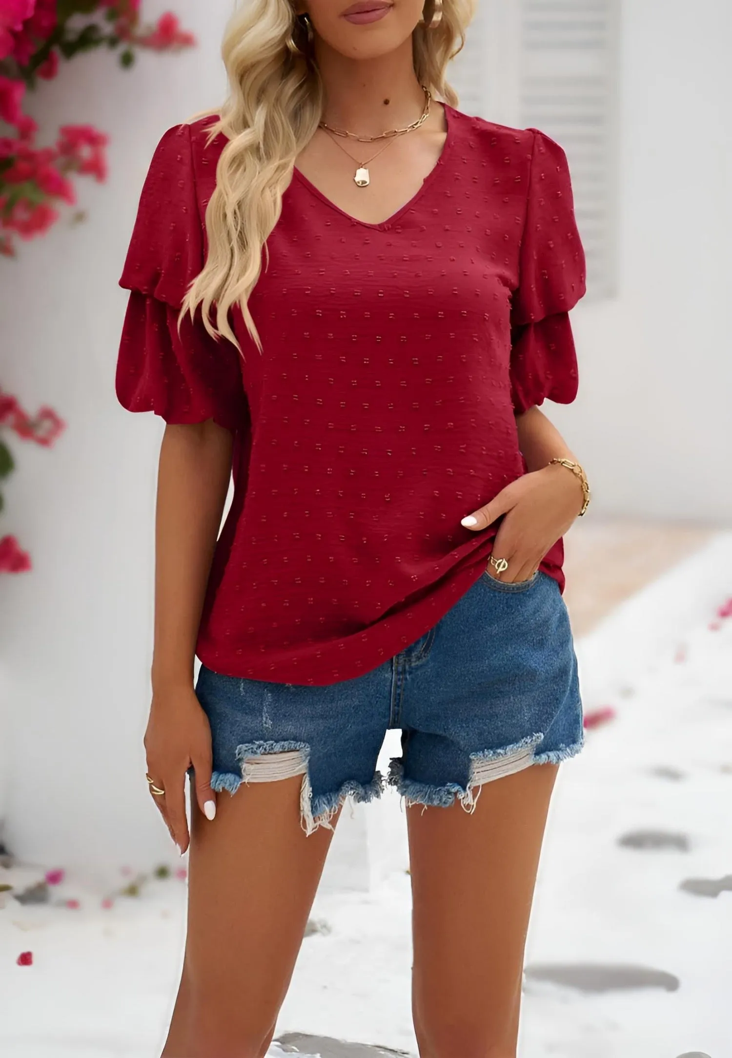 Tired Sleeve Blouse