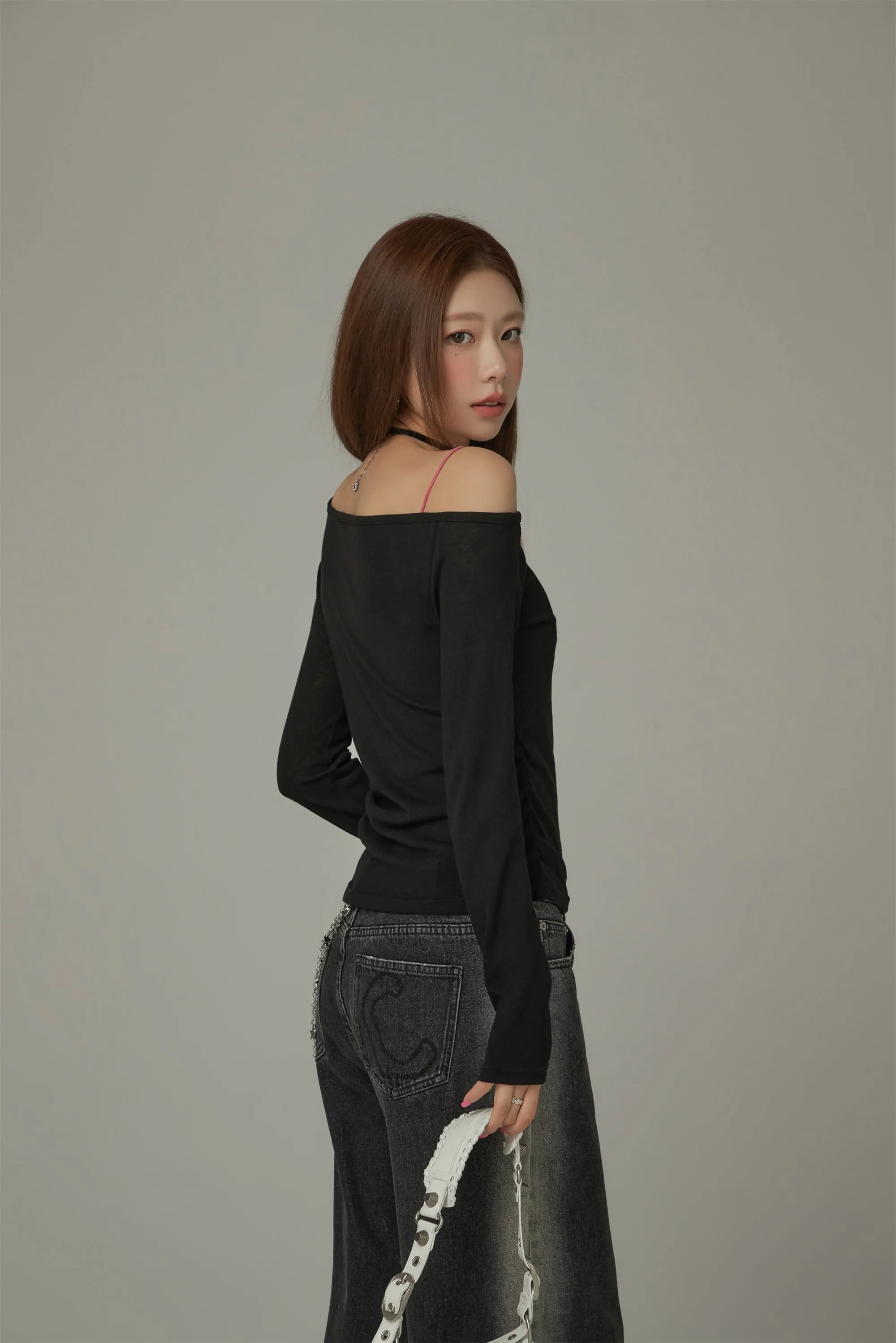 Unbalanced Off The Shoulder Long Sleeve T-Shirt