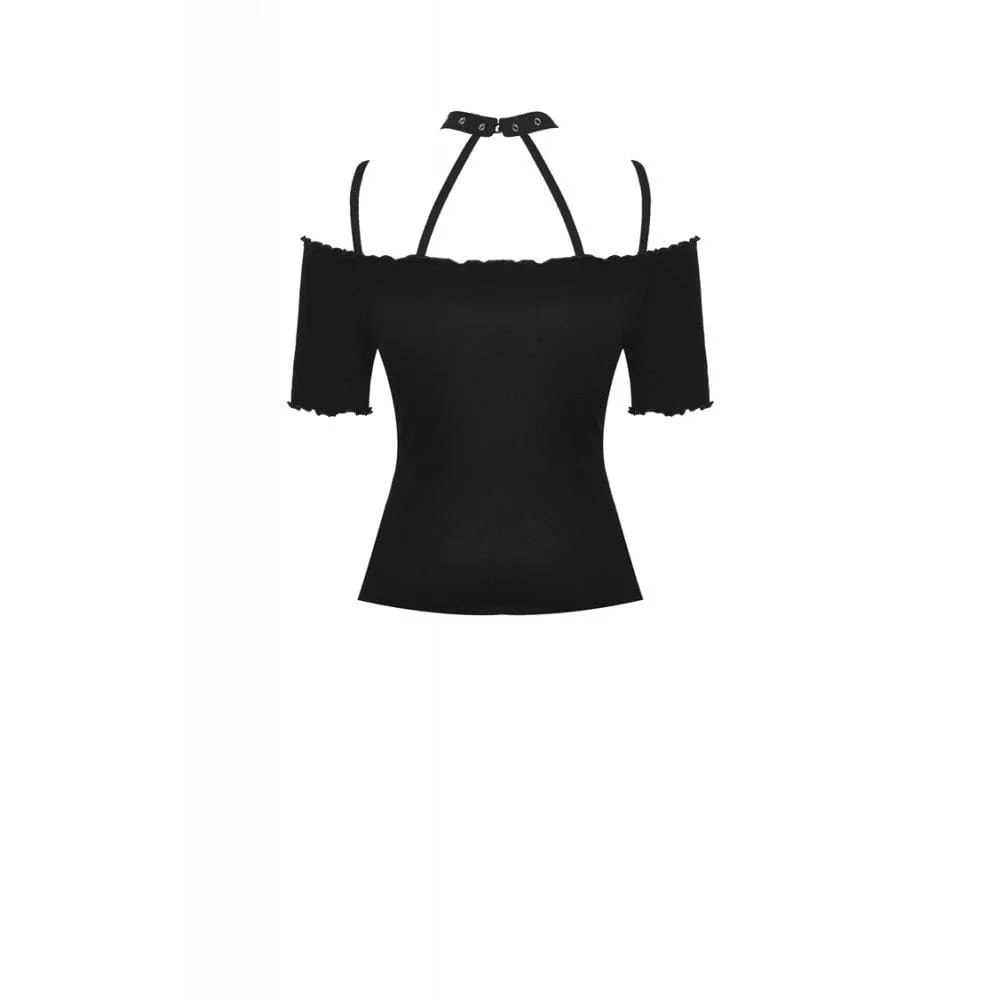 Women's Punk Off-shoulder Halter T-shirts